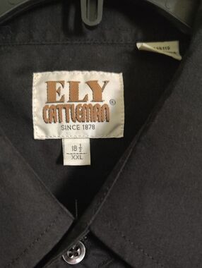 Ely Cattleman Black Button Down Casual Shirt